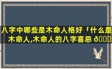 八字中哪些是木命人格好「什么是木命人,木命人的八字喜忌 🍀 」